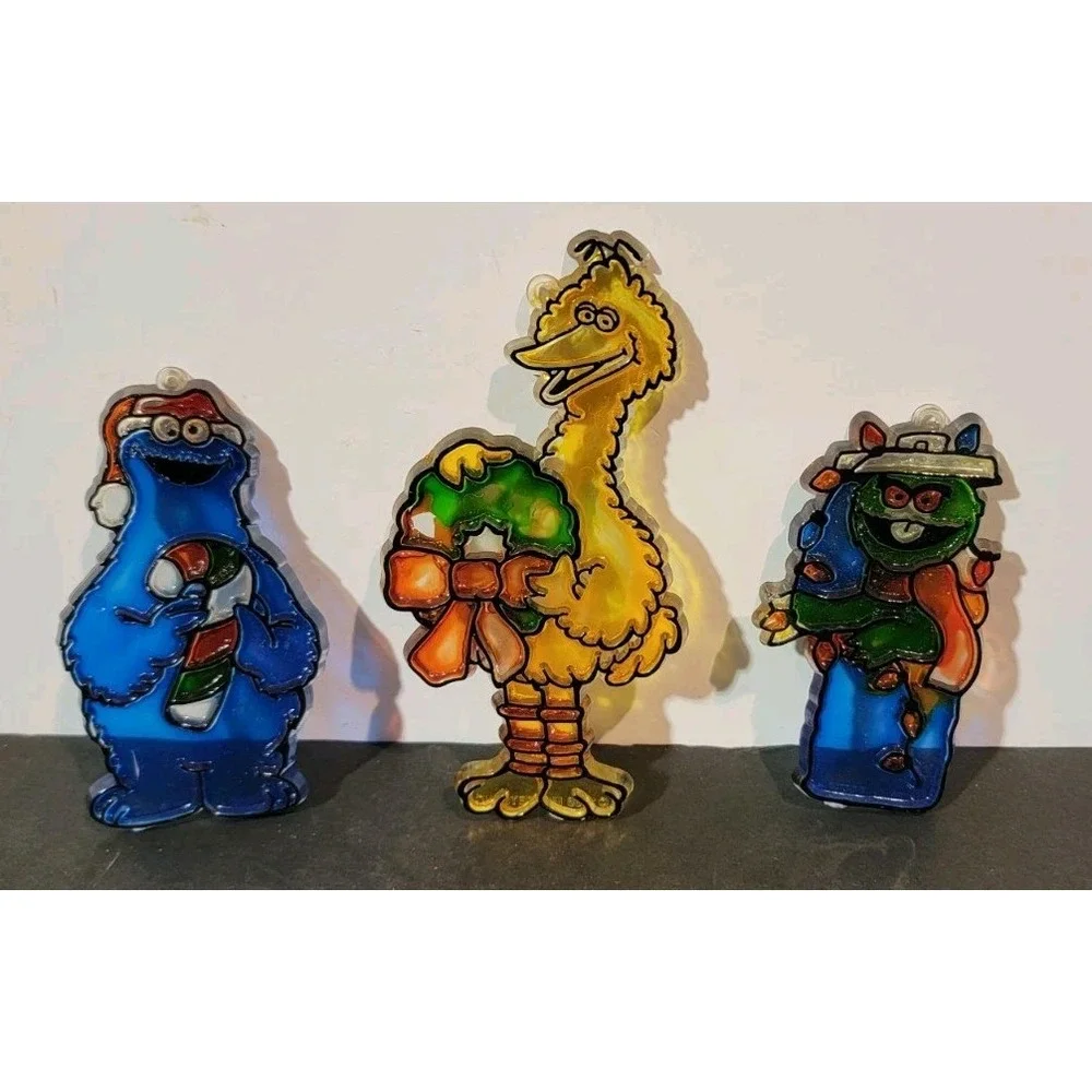 Vintage Sesame Street Christmas Ornaments Muppets‎ Inc Big Bird Earnie Oscar 3